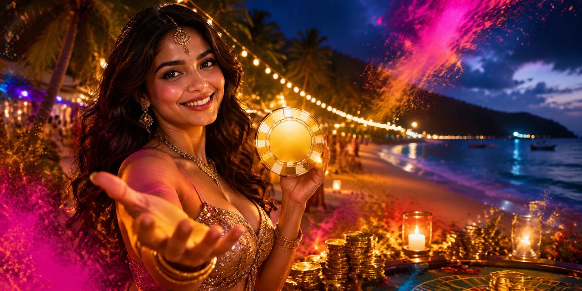 Holi festival cashback celebration in India with casino atmosphere