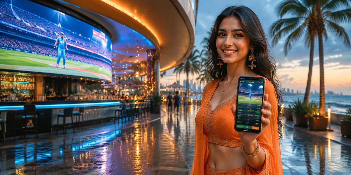Neon lights reflecting cricket betting odds and IPL excitement